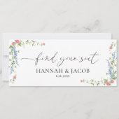 ワイルドフラワー結婚の座席表のウェルカムヘッダー (正面)