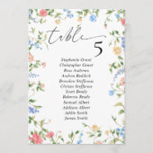 ワイルドフラワー結婚の座席表の標識 招待状 (正面)