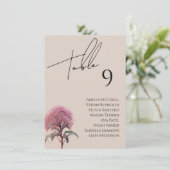 ワイルドフラワー結婚の座席表カード メニュー (スタンド正面)