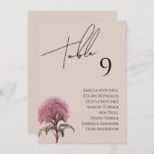 ワイルドフラワー結婚の座席表カード メニュー (正面/裏面)