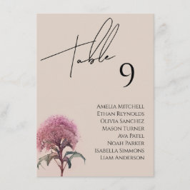 ワイルドフラワー結婚の座席表カード メニュー