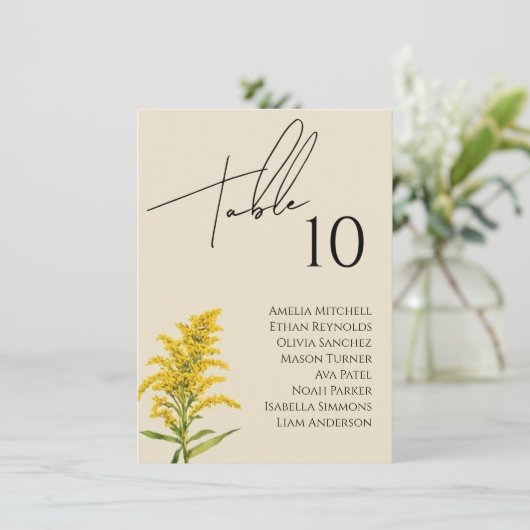 ワイルドフラワー結婚の座席表カード メニュー (スタンド正面)