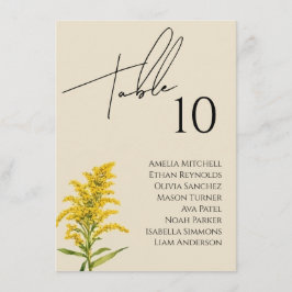 ワイルドフラワー結婚の座席表カード メニュー