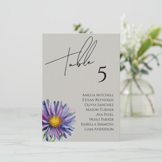 ワイルドフラワー結婚の座席表カード メニュー (スタンド正面)