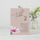 ワイルドフラワー結婚の座席表カード メニュー (スタンド正面)