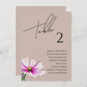 ワイルドフラワー結婚の座席表カード メニュー (正面/裏面)