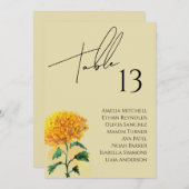 ワイルドフラワー結婚の座席表カード メニュー (正面/裏面)