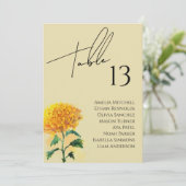 ワイルドフラワー結婚の座席表カード メニュー (スタンド正面)