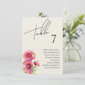 ワイルドフラワー結婚の座席表カード メニュー (スタンド正面)