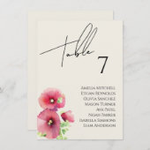 ワイルドフラワー結婚の座席表カード メニュー (正面/裏面)