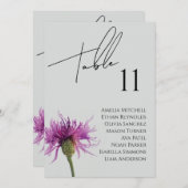 ワイルドフラワー結婚の座席表カード メニュー (正面/裏面)