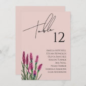 ワイルドフラワー結婚の座席表カード メニュー (正面/裏面)