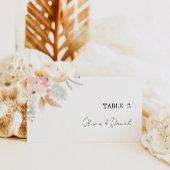 ワイルドフラワー結婚の座席表テンプレート エンクロージャーカード