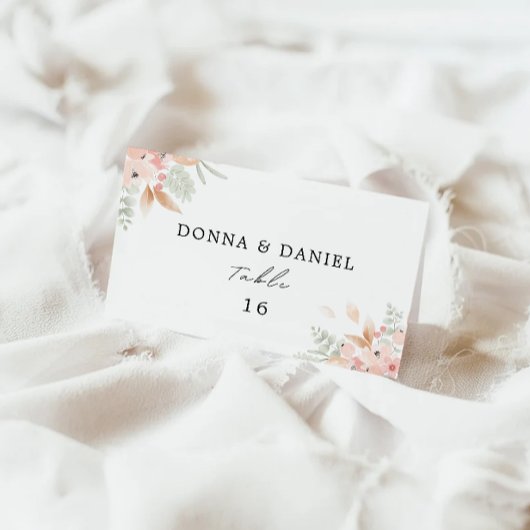 ワイルドフラワー結婚の座席表テンプレート エンクロージャーカード