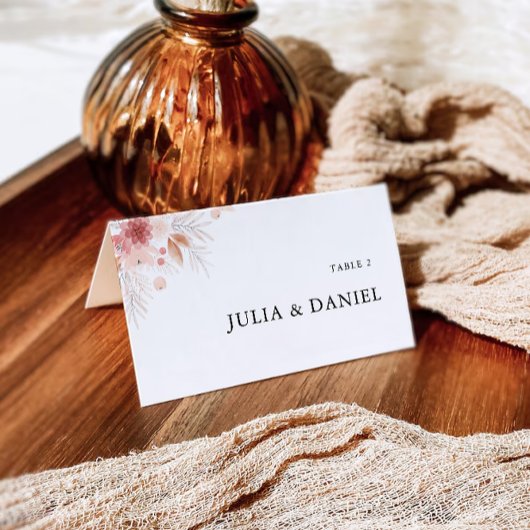 ワイルドフラワー結婚の座席表テンプレート エンクロージャーカード