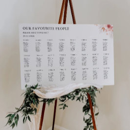 ワイルドフラワー結婚の座席表テンプレート ポスター