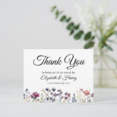 ワイルドフラワー結婚の感謝はがき ポストカード (スタンド正面)