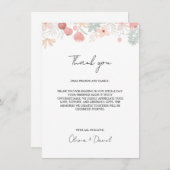ワイルドフラワー結婚の感謝メニューカードナプキンノート 招待状 (正面/裏面)