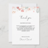 ワイルドフラワー結婚の感謝メニューカードナプキンノート 招待状 (正面)