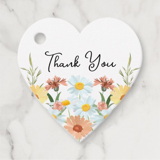 ワイルドフラワー結婚の感謝 フェイバータグ (正面)