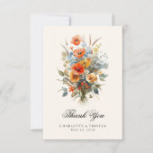 ワイルドフラワー結婚の書エレガント道写真 サンキューカード (正面)