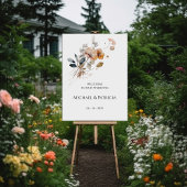ワイルドフラワー結婚の歓迎サインエレガント ポスター