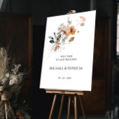 ワイルドフラワー結婚の歓迎サインエレガント ポスター