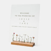 ワイルドフラワー結婚の歓迎サイン アクリルサイン (傾斜)