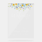 ワイルドフラワー結婚の歓迎サイン アクリルサイン (正面)