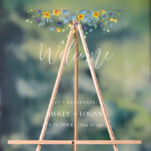 ワイルドフラワー結婚の歓迎サイン アクリルサイン (ニュートラル)