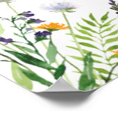 ワイルドフラワー結婚の歓迎サイン ポスター (角)