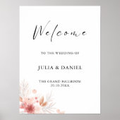 ワイルドフラワー結婚の歓迎サイン ポスター (正面)