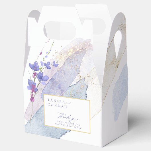 ワイルドフラワー結婚の水彩ありがとうご苦労ID954 フェイバーボックス (オープン)