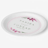 ワイルドフラワー結婚の水彩イニシャルFsia ID954 ペーパープレート (アングル)