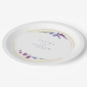 ワイルドフラワー結婚の水彩イニシャルPeri ID954 ペーパープレート (アングル)