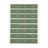 ワイルドフラワー結婚の水彩グリーンID954 ラップアラウンドラベル (シート)