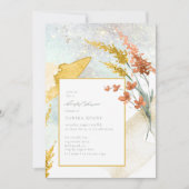 ワイルドフラワー結婚の水彩ブライダルSh金ゴールドID954 (正面)