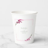 ワイルドフラワー結婚の水彩名明るい赤紫色ID954 紙コップ (裏面)