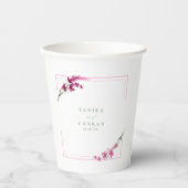 ワイルドフラワー結婚の水彩名明るい赤紫色ID954 紙コップ (正面)