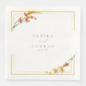 ワイルドフラワー結婚の水彩名金ゴールドID954 (正面)