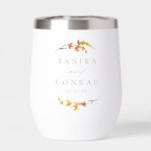 ワイルドフラワー結婚の水彩名金ゴールドID954 (背面)