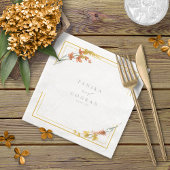 ワイルドフラワー結婚の水彩名金ゴールドID954