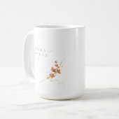 ワイルドフラワー結婚の水彩名金ゴールドID954 コーヒーマグカップ (正面左)