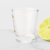 ワイルドフラワー結婚の水彩名金ゴールドID954 ショットグラス (右)