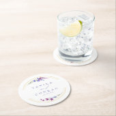 ワイルドフラワー結婚の水彩名Peri ID954 ラウンドペーパーコースター (インサイチュ)