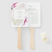 ワイルドフラワー結婚の水彩式フシアID954 ハンドファン (正面&裏面)