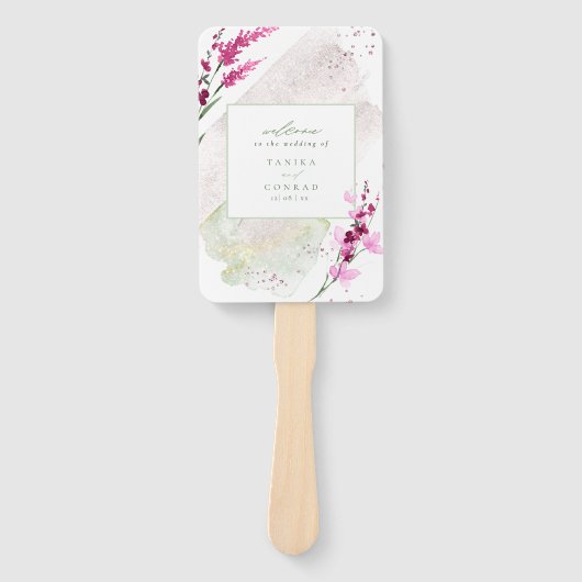 ワイルドフラワー結婚の水彩式フシアID954 ハンドファン (正面)