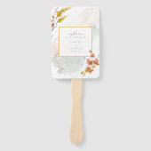 ワイルドフラワー結婚の水彩式金ゴールドID954 ハンドファン (正面)