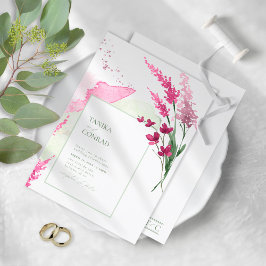 ワイルドフラワー結婚の水彩明るい赤紫色ID954