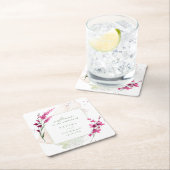 ワイルドフラワー結婚の水彩歓迎フェシアID954 スクエアペーパーコースター (インサイチュ)